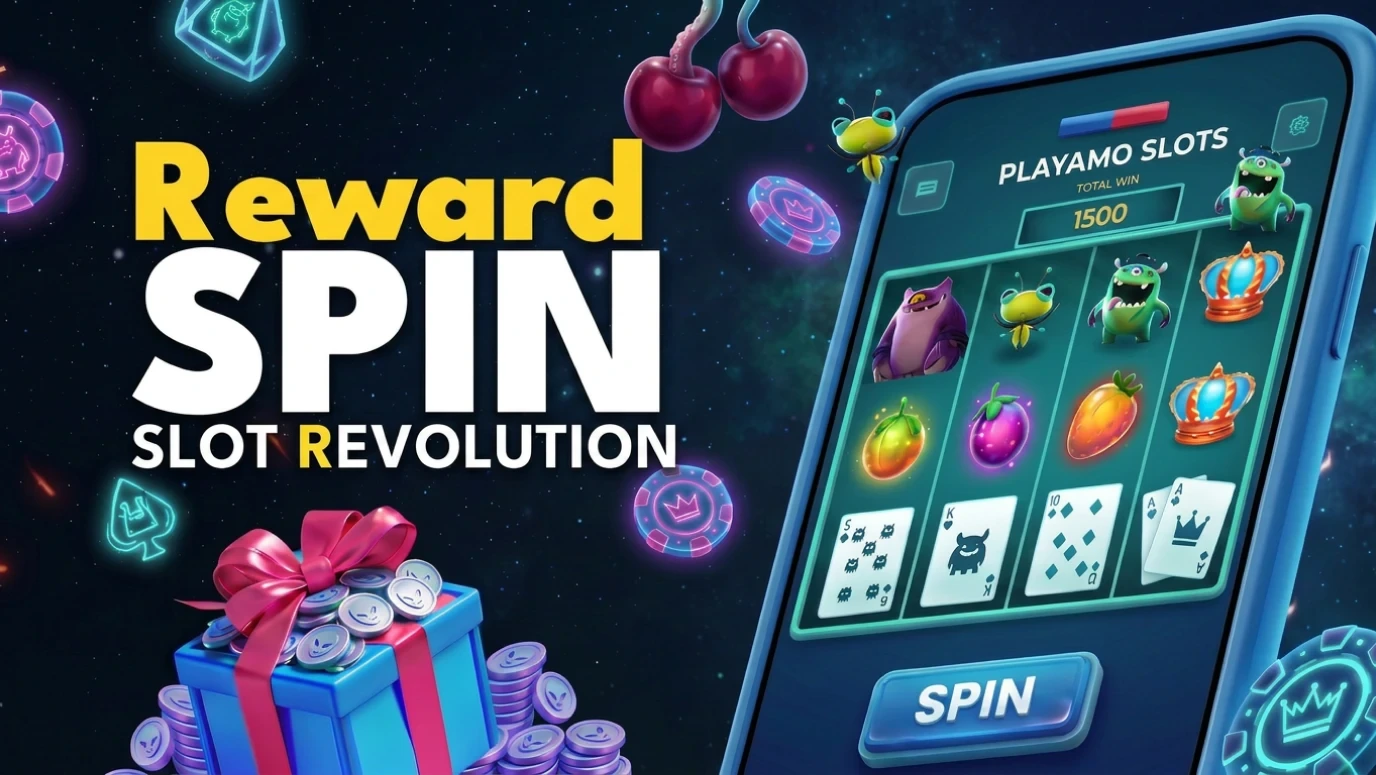Playamo reward spin slot revolution promotion with welcome bonus gift box